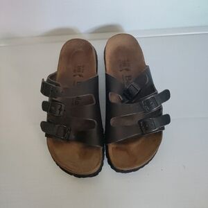 Birkenstock Betula Florida Brown 245 Soft Footbed Sandals 3 Slide Strap Womens 7